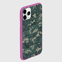 Чехол iPhone 11 Pro матовый Зелено-серый камуфляжный фон, цвет: 3D-фиолетовый — фото 2