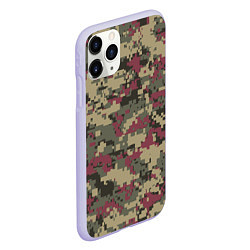 Чехол iPhone 11 Pro матовый Красно - зеленый камуфляж, цвет: 3D-светло-сиреневый — фото 2