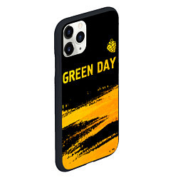 Чехол iPhone 11 Pro матовый Green Day - gold gradient: символ сверху, цвет: 3D-черный — фото 2