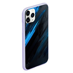 Чехол iPhone 11 Pro матовый Синяя краска на черном фоне, цвет: 3D-светло-сиреневый — фото 2