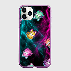 Чехол iPhone 11 Pro матовый Котики и стихия, цвет: 3D-фиолетовый