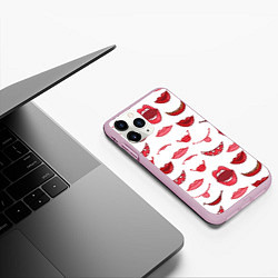 Чехол iPhone 11 Pro матовый Сладкие губы, цвет: 3D-розовый — фото 2