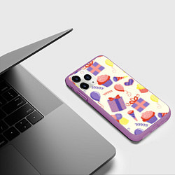 Чехол iPhone 11 Pro матовый Holiday, цвет: 3D-фиолетовый — фото 2