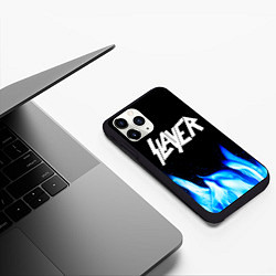 Чехол iPhone 11 Pro матовый Slayer blue fire, цвет: 3D-черный — фото 2