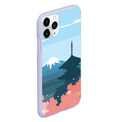Чехол iPhone 11 Pro матовый Вид на Фудзияму - Япония, цвет: 3D-светло-сиреневый — фото 2
