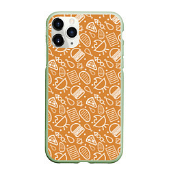 Чехол iPhone 11 Pro матовый Вкусный пикник, цвет: 3D-салатовый