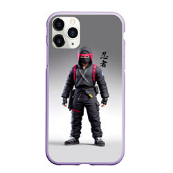 Чехол iPhone 11 Pro матовый Ninja - neural network, цвет: 3D-светло-сиреневый