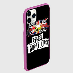 Чехол iPhone 11 Pro матовый Sex Pistols - punks not dead, цвет: 3D-фиолетовый — фото 2