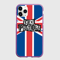 Чехол iPhone 11 Pro матовый Sex Pistols - панк рок, цвет: 3D-фиолетовый