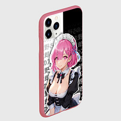 Чехол iPhone 11 Pro матовый Рам - аниме ре зеро, цвет: 3D-малиновый — фото 2