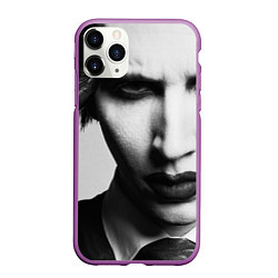 Чехол iPhone 11 Pro матовый Marilyn Manson looks at you, цвет: 3D-фиолетовый