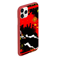 Чехол iPhone 11 Pro матовый ФК Манчестер Юнайтед команда, цвет: 3D-красный — фото 2