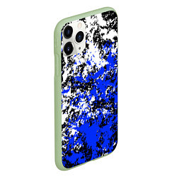 Чехол iPhone 11 Pro матовый Белая и синяя краска, цвет: 3D-салатовый — фото 2