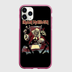 Чехол iPhone 11 Pro матовый Iron Maiden - судья, цвет: 3D-малиновый
