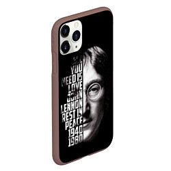 Чехол iPhone 11 Pro матовый Джон Леннон легенда, цвет: 3D-коричневый — фото 2