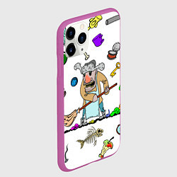 Чехол iPhone 11 Pro матовый Дворничек, цвет: 3D-фиолетовый — фото 2