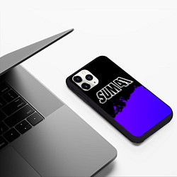 Чехол iPhone 11 Pro матовый Sum41 purple grunge, цвет: 3D-черный — фото 2