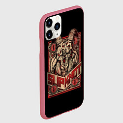 Чехол iPhone 11 Pro матовый Slipknot - Бафомет, цвет: 3D-малиновый — фото 2