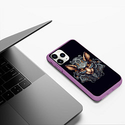 Чехол iPhone 11 Pro матовый Механическая крыса, цвет: 3D-фиолетовый — фото 2