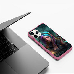 Чехол iPhone 11 Pro матовый Jinx art Arcane League of Legends, цвет: 3D-малиновый — фото 2