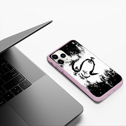 Чехол iPhone 11 Pro матовый Японский дракон с иероглифами, цвет: 3D-розовый — фото 2
