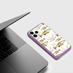 Чехол iPhone 11 Pro матовый Рыбное семейство, цвет: 3D-фиолетовый — фото 2