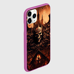 Чехол iPhone 11 Pro матовый Адский череп, цвет: 3D-фиолетовый — фото 2