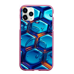 Чехол iPhone 11 Pro матовый Водянистые наносоты, цвет: 3D-малиновый