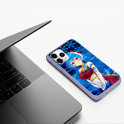 Чехол iPhone 11 Pro матовый Геншин Импакт: Гань Юй Персонаж, цвет: 3D-светло-сиреневый — фото 2