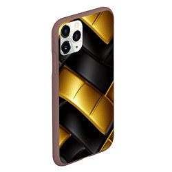 Чехол iPhone 11 Pro матовый Gold black luxury, цвет: 3D-коричневый — фото 2