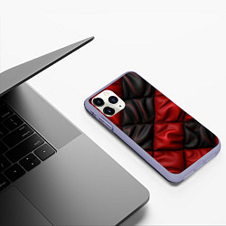 Чехол iPhone 11 Pro матовый Red black luxury, цвет: 3D-светло-сиреневый — фото 2