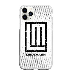 Чехол iPhone 11 Pro матовый Lindemann с потертостями на светлом фоне, цвет: 3D-белый