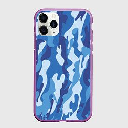 Чехол iPhone 11 Pro матовый Blue military, цвет: 3D-фиолетовый