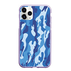 Чехол iPhone 11 Pro матовый Blue military, цвет: 3D-светло-сиреневый