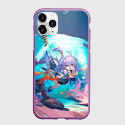Чехол iPhone 11 Pro матовый Байлу электрический тип, цвет: 3D-фиолетовый