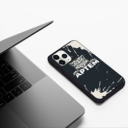 Чехол iPhone 11 Pro матовый Артем зубастый волк, цвет: 3D-черный — фото 2