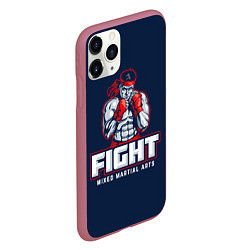 Чехол iPhone 11 Pro матовый Fight ММА, цвет: 3D-малиновый — фото 2