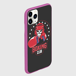 Чехол iPhone 11 Pro матовый Boxing club - боксёр, цвет: 3D-фиолетовый — фото 2