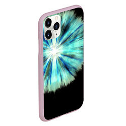 Чехол iPhone 11 Pro матовый Тай-дай бирюзовый круг, цвет: 3D-розовый — фото 2