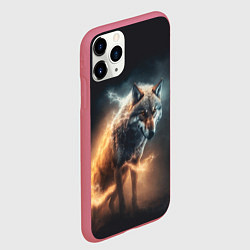 Чехол iPhone 11 Pro матовый Стихия волка, цвет: 3D-малиновый — фото 2