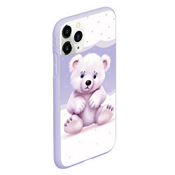 Чехол iPhone 11 Pro матовый Плюшевый мишка, цвет: 3D-светло-сиреневый — фото 2