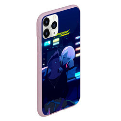 Чехол iPhone 11 Pro матовый Cyberpunk: Edgerunners Дэвид и Люси, цвет: 3D-розовый — фото 2