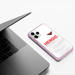 Чехол iPhone 11 Pro матовый Heroic white, цвет: 3D-розовый — фото 2