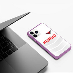 Чехол iPhone 11 Pro матовый Heroic white, цвет: 3D-фиолетовый — фото 2