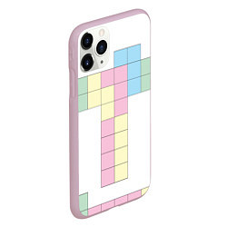 Чехол iPhone 11 Pro матовый Тетрис буква т падающие блоки, цвет: 3D-розовый — фото 2
