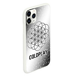 Чехол iPhone 11 Pro матовый Coldplay glitch на светлом фоне, цвет: 3D-белый — фото 2