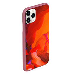 Чехол iPhone 11 Pro матовый Красно-оранжевый камень, цвет: 3D-малиновый — фото 2