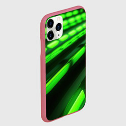 Чехол iPhone 11 Pro матовый Green neon abstract, цвет: 3D-малиновый — фото 2