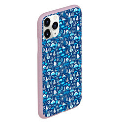 Чехол iPhone 11 Pro матовый Кораблики и волны, цвет: 3D-розовый — фото 2