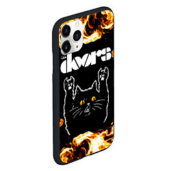 Чехол iPhone 11 Pro матовый The Doors рок кот и огонь, цвет: 3D-черный — фото 2